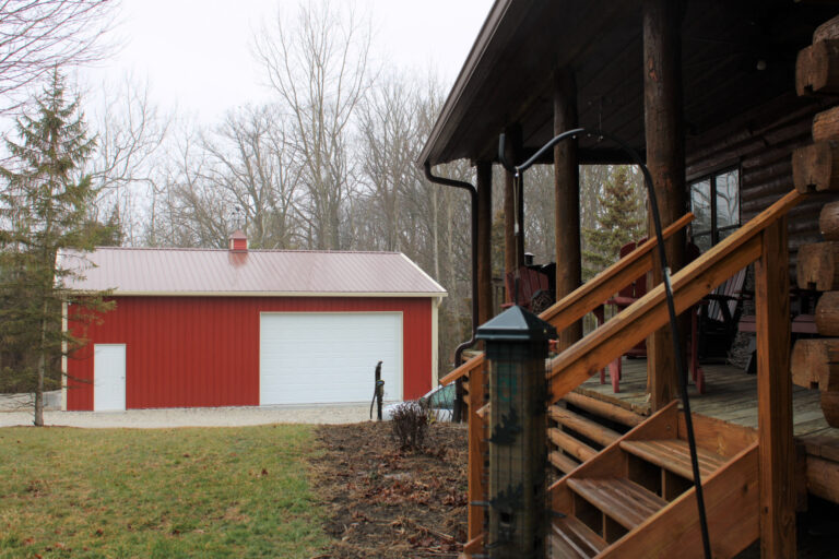 Red Shed In The Background